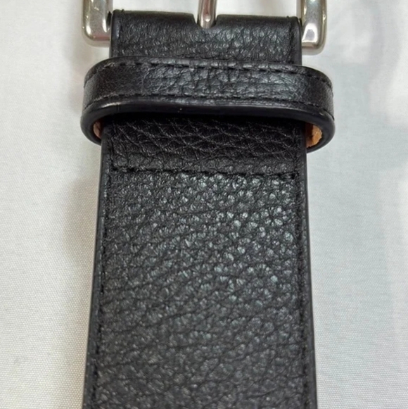 Coach Black Genuine Leather Belt with Silver Buckle As Is Rare Vintage - Picture 4 of 12